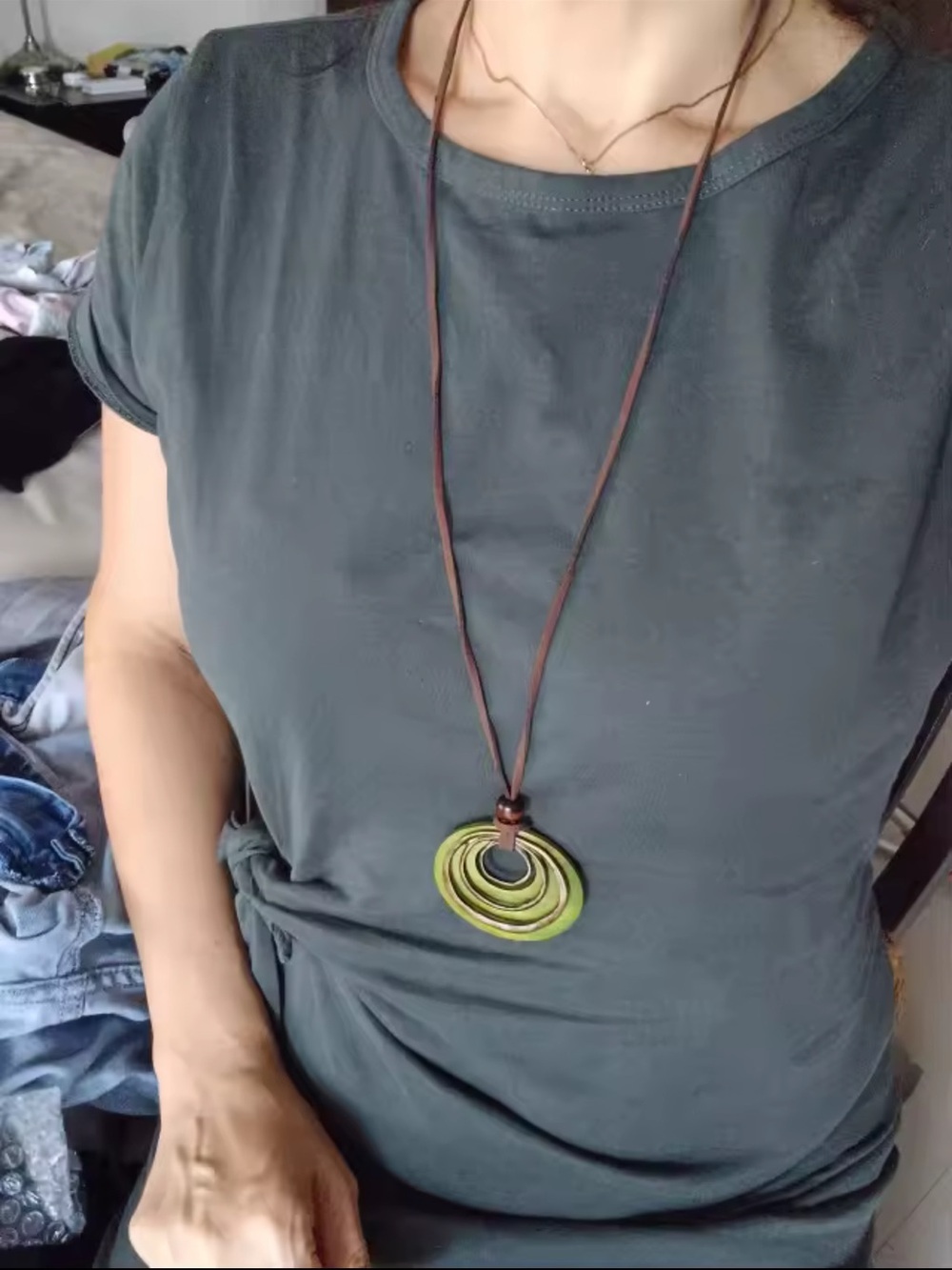 Bohemian Harmony Circle Pendant Necklace - Picture 6 of 6